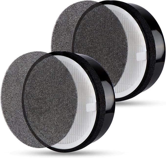 LV-H132 Replacement Filter, Compatible with Levoit LV-H132 Air Purifier, H13 Grade Filtration and Activated Carbon Filter for odor removal, Part # LV-H132-RF, 2-Pack