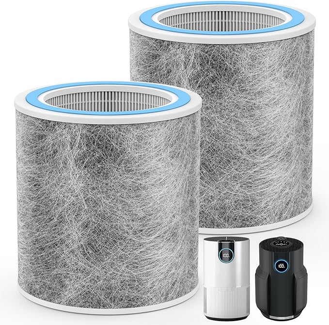 2 Pack HP102 Replacement Filter Compatible with Shark HP102, HP152, HP153, HP102PET, HC452, HP132, HC450, HC451, HC455 Air Puri-fier, Part #HE1FKPET, HE1FKBAS