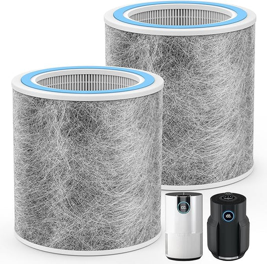 2 Pack HP102 Replacement Filter Compatible with Shark HP102, HP152, HP153, HP102PET, HC452, HP132, HC450, HC451, HC455 Air Puri-fier, Part #HE1FKPET, HE1FKBAS