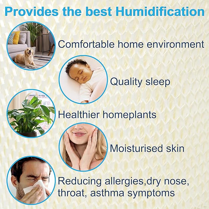 HQRP 4-Pack HDC-12 Super Humidifier Wick Filter Replacement for Essick Air AIRCARE HDC12 for EA1407, HD1409 Evaporative Humidifiers, BestAir ES12
