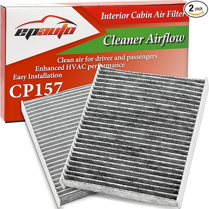 EPAuto CP157 (CF12157) Replacement made for Toyota/Mazda/Subaru Cabin Air Filter includes Activated Carbon - 2 Packs