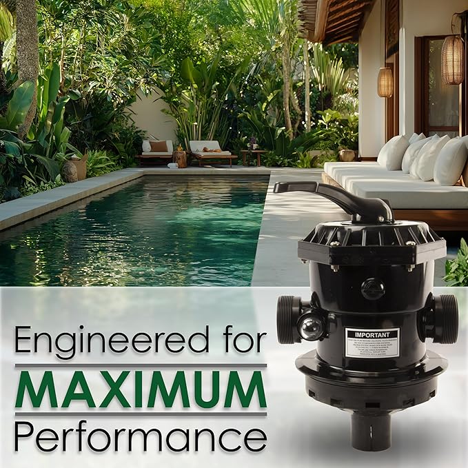 Rx Clear SP0714T VariFlo Top Mount Multiport Valve | Compatible: Hayward Pro & VL Series Pool Filters | 6-Way Replacement Sand Filter Valve for Above Ground & Inground Pools | 1.5" FIP Ports (SP-714T)