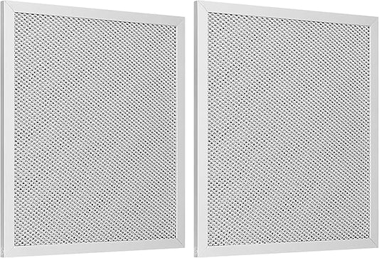 SunnyPoint Range Hood Replacement Filter - 8.75" x 10.5" x 0.37", Universal Aluminum Mesh and Charcoal Carbon Combo Filter, Compatible with Broan Nutone 6105C, 41F, 97005687, and 97007696 (Set of 2)