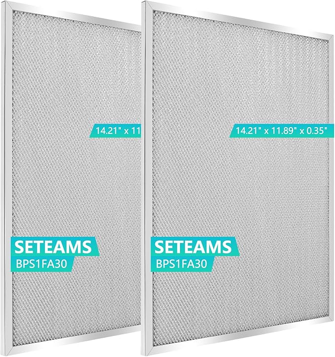 2-Pack BPS1FA30 Range Hood Filter 11-3/4" x 14-1/4" Aluminum Frame, Compatible with Broan NuTone Allure QS1 QS2 WS1 30" Hood, Replaces 99010299 BPS2FA30 S99010305 AP3378953 by seteams