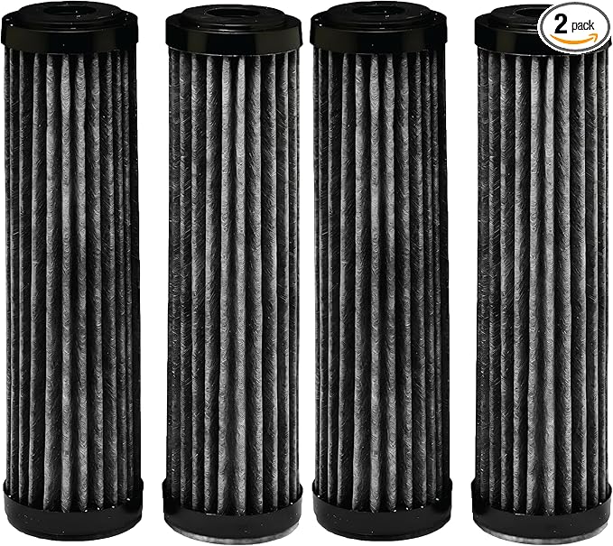 EcoPure EPW2F Premium Fact Universal Whole Home Filter (4 Pack), 1 Count (Pack of 2), Dark Gray/Black