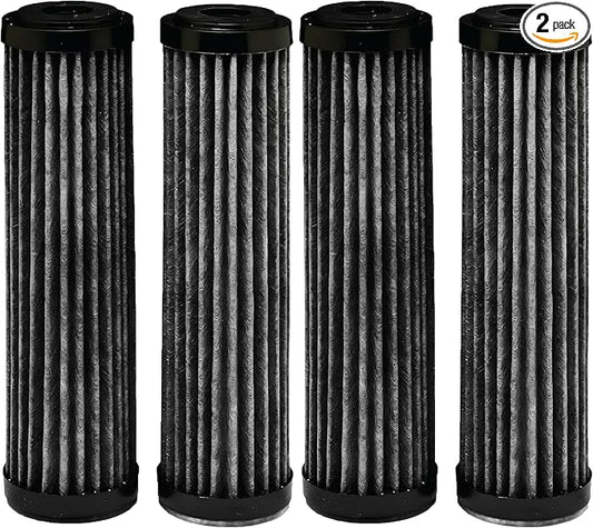 EcoPure EPW2F Premium Fact Universal Whole Home Filter (4 Pack), 1 Count (Pack of 2), Dark Gray/Black