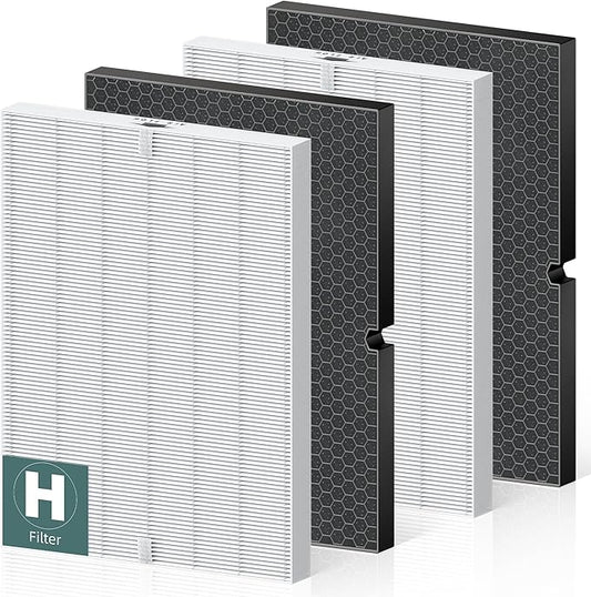 116130 Replacement Filter H for Winix 5500-2 AM80 Plasmawave Air Purifier, High Efficiency Filter and Activated Carbon Filter Combo Pack, 2 Set