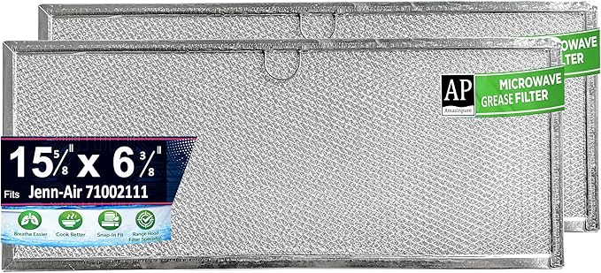 71002111 WP71002111 Range Downdraft Vent Grease Filter Downdraft Range Hood Filter Replacement Replaces AP4089172 580029 7-15290 715290 AH2077593 2-Pack 15 5/8" x 6 3/8" 2 Pack