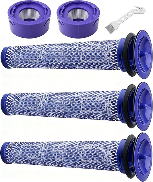 5 Pack Vacuum Filter Replacement Kit for V7, V8 Animal and V8 Absolute Cordless Vacuum, 3 Pre Filter, 2 Post Filter, Replaces Part # 965661-01 & 967478-01