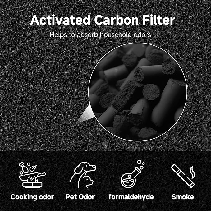 AC400 Replacement Filter Compatible with Purivortex AC400 Air Cleaner Purifier, 3-in-1 Main Filters and Activated Carbon Filter, Green 4 Packs