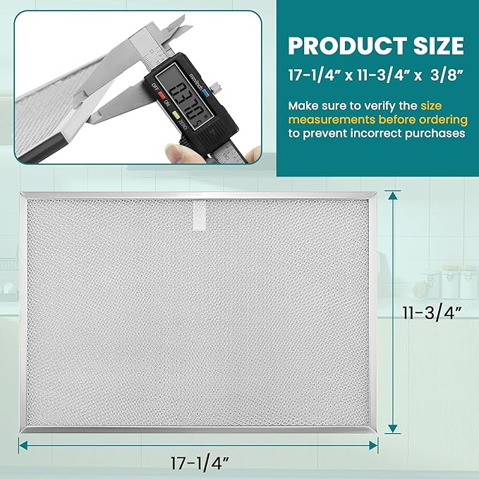 BPS1FA36 Aluminum Range Hood Filter 11-3/4" X 17-1/4" X 3/8" Compatible With B-roan Range Hood Filter 36" WS1 & QS1 & WS2 Series and Sears 5260-36" Series by AMI PARTS (2 Packs)