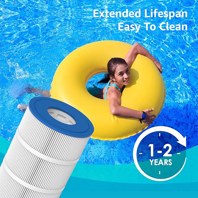 AQUA CREST Pool Filter Replacement for Pentair® CCP420, PCC105-PAK4, Unicel® R173576, C-7471, 178584, Filbur® FC-1977, Clean and Clear Plus 420, L x OD: 26"x7", 4X105 sq.ft, 4 Pack