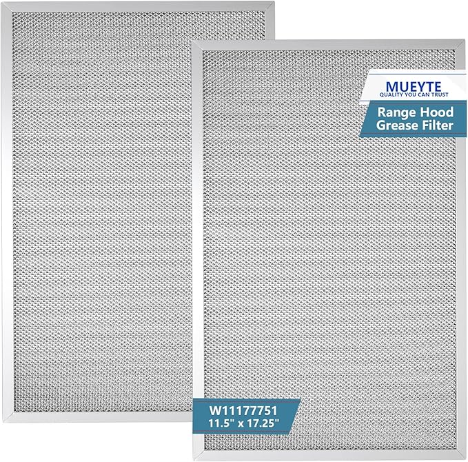 W11177751 Range Hood Filter 11-1/2" X 17-1/4" Replacement For Whirlpool Range Hood W10419114 W10834041 W11176974 4547137 AP6285612 PS12348521 EAP12348521 Aluminum Mesh Filters 2 Pack