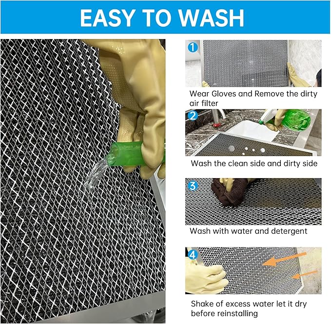 UBeesize 14x20x1 Reusable Electrostatic Air Filter HVAC AC Furnace Filter,MERV 8, Washable, Lasts a Lifetime,Permanent Air Filter,Breathe Fresher,Home And Office(Actual Size:13.5x19.5x0.82 Inch)