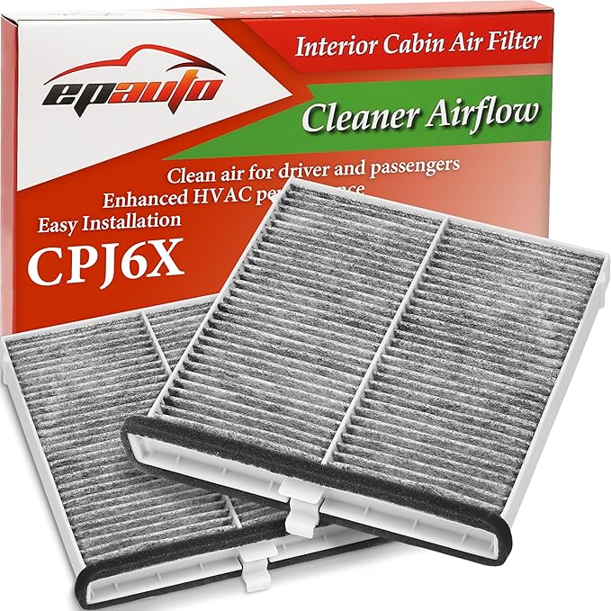EPAuto CPJ6X (KD45-61-J6X) Cabin Air Filter includes Activated Carbon Replacement for Mazda 3 (2014-2018), Mazda 6 (2014-2021), CX-5 (2013-2021), 2 Packs