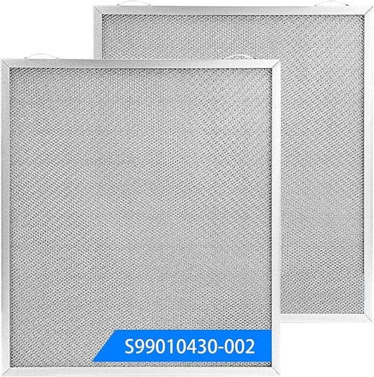 2 Pack S99010430-002 Range Hood Grease Filter Replacement | 15-3/4" x 13-7/8" | Compatible with Broan NuTone & Kenmore Kitchen Vents | High-Airflow Aluminum Mesh for Smoke & Odor Control