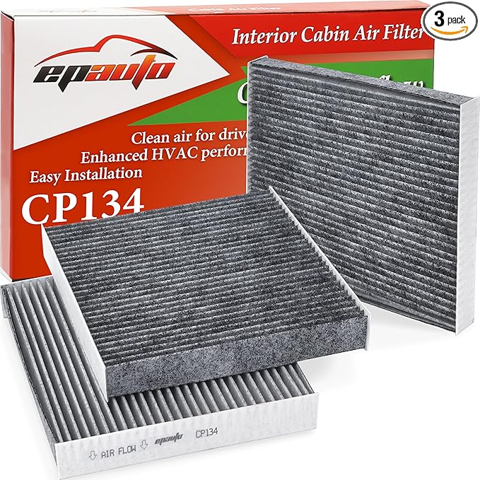 EPAuto CP134 (CF10134) Premium Cabin Air Filter includes Activated Carbon, 3 Packs