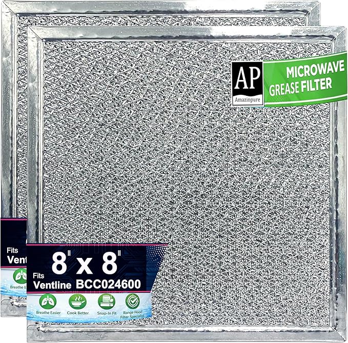 4X 8x8 inches Premium Ultra-Flow Heavy-Duty Range Hood Filter Replacement Compatible with Ventline BCC024600 Exhaust Fan Aluminum Mesh Grease Filter for Stove Vent Filter Kitchen Oven (4)