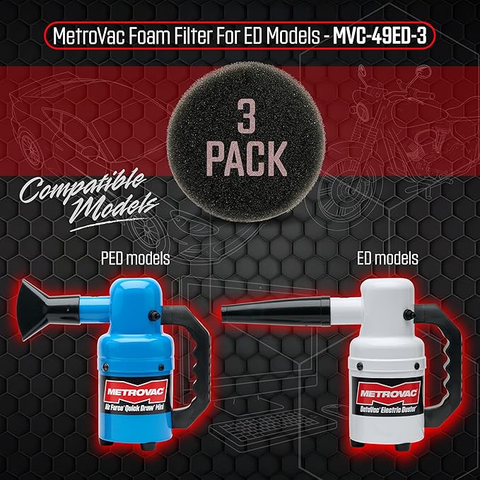 MetroVac Washable Foam Filters (3-Pack) - ED Models